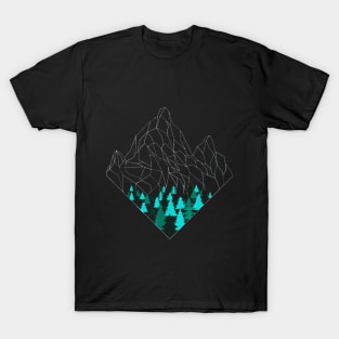 Minimal Mountains Geometry Outdoor Hiking Nature T-Shirt